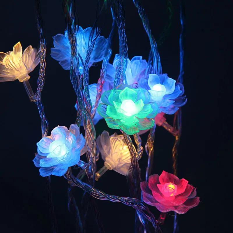 

SXZM LED Waterproof Flower Led String Fairy Light Outdoor Battery Operated Festoon Garland Decoration For Christmas New Year