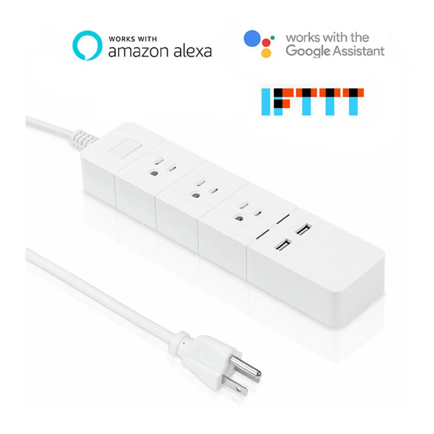 Wi-Fi Smart Power Strip Amazon Alexa Google Assistant &amp IFTTT Supported APP Remote Control With 3 AC Outlets and 2 USB | Обустройство