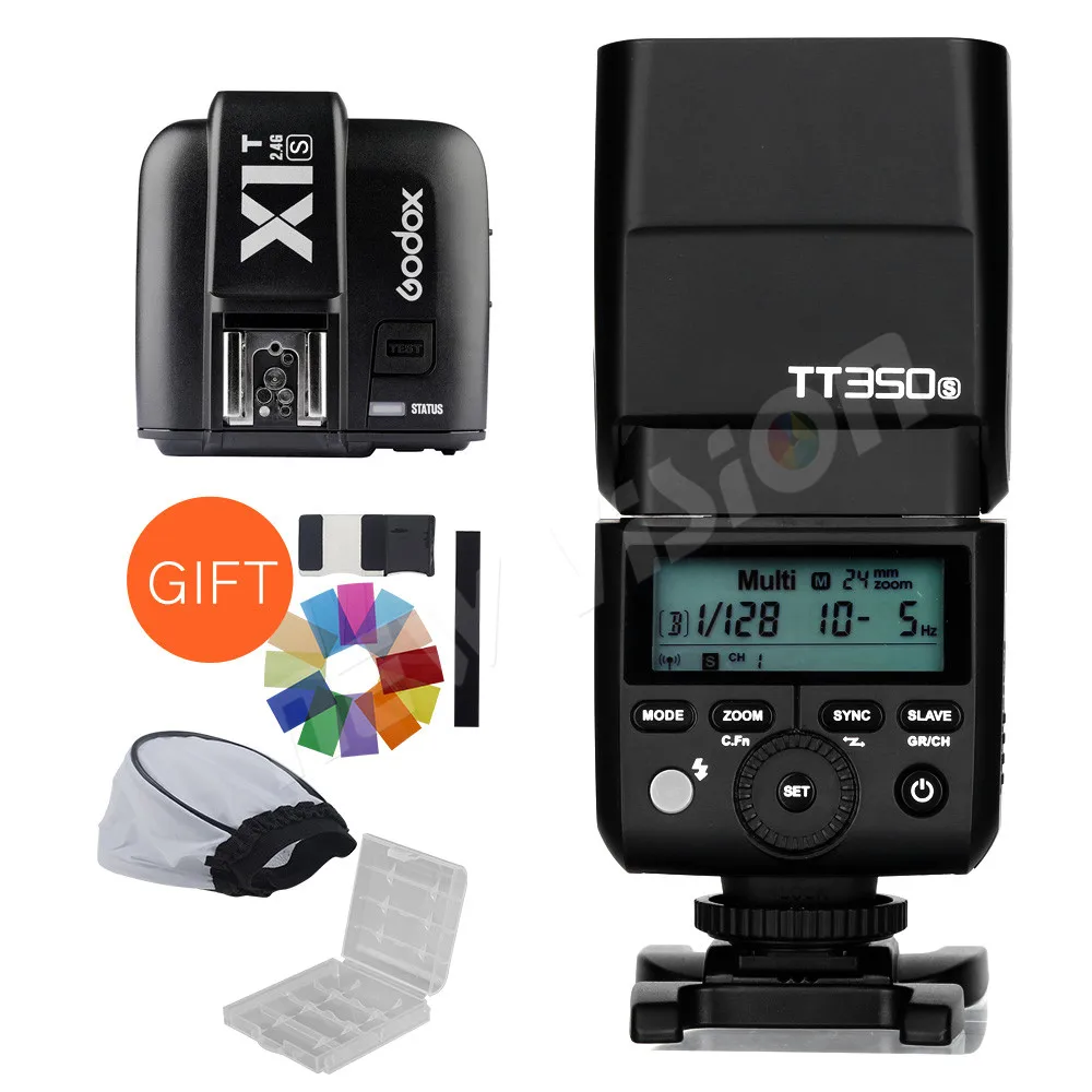 TT350S add X1TS Godox Mini Speedlite TT350S камера Вспышка ttl HSS GN36 для sony беззеркальная DSLR камера A7 A6000 A6500 - Цвет: TT350S add X1TS