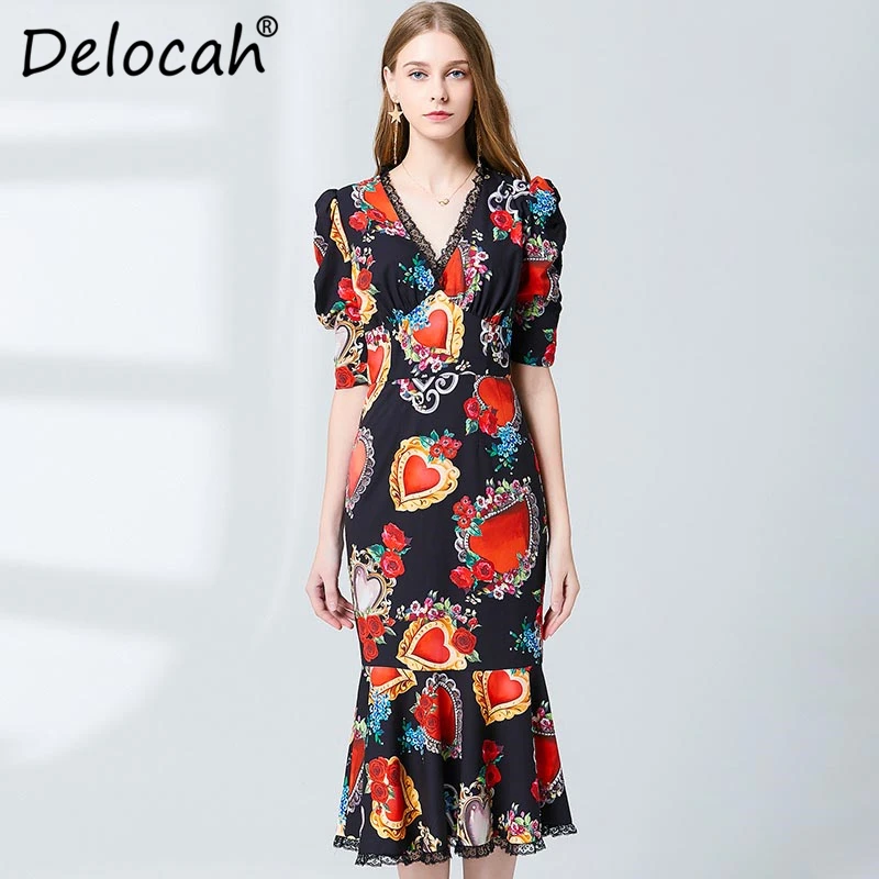 Delocah женское весенне летнее платье модный дизайнерский костюм сексуальный v
