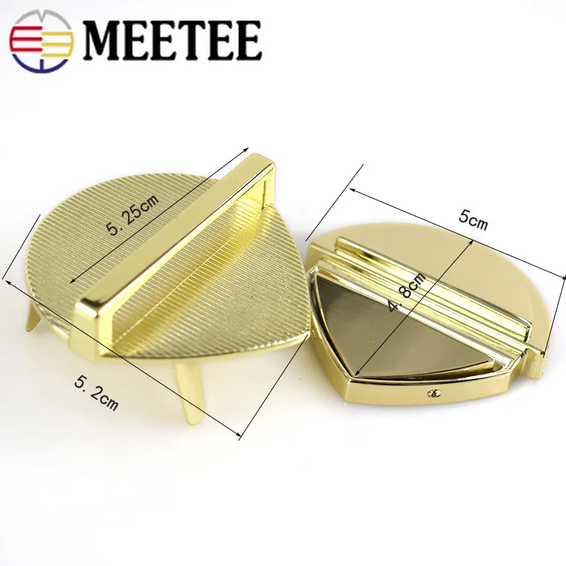 Meetee 2pcs Metal Bag Lock Clasp Snap Twist Turn Buckle Female Handbag DIY Craft Decoration Hardware Accessory BD387 | Дом и сад