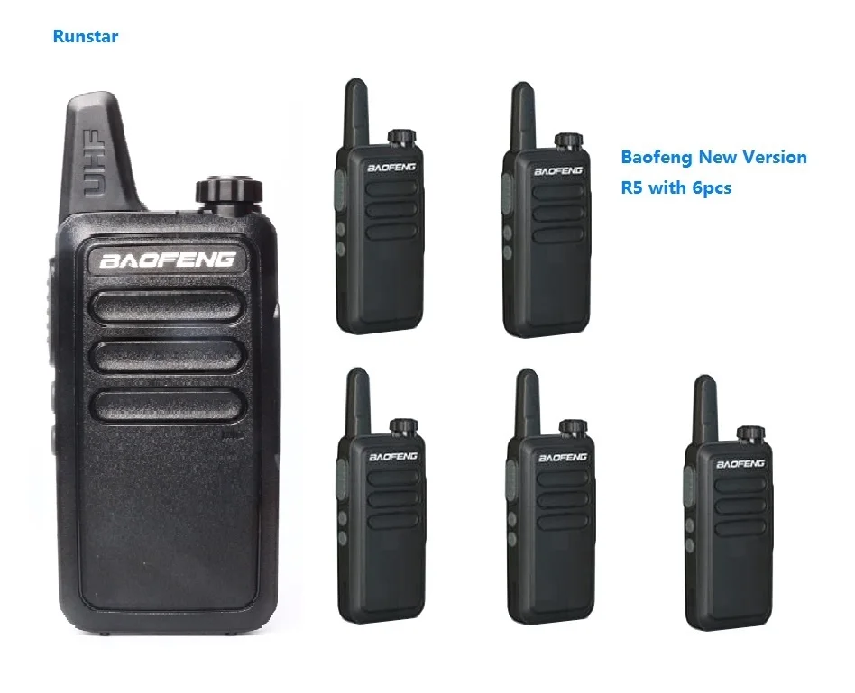 6 шт Baofeng R5 мини Wiress иди и болтай Walkie Talkie “иди BF портативная приёмопередаточная