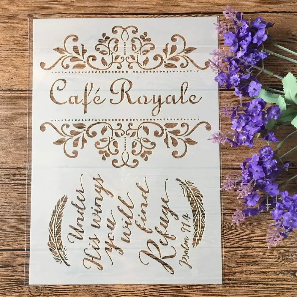 2 шт./лот A4 открытые закрытые трафареты для поделок Cafe Royale скрапбукинга тиснение