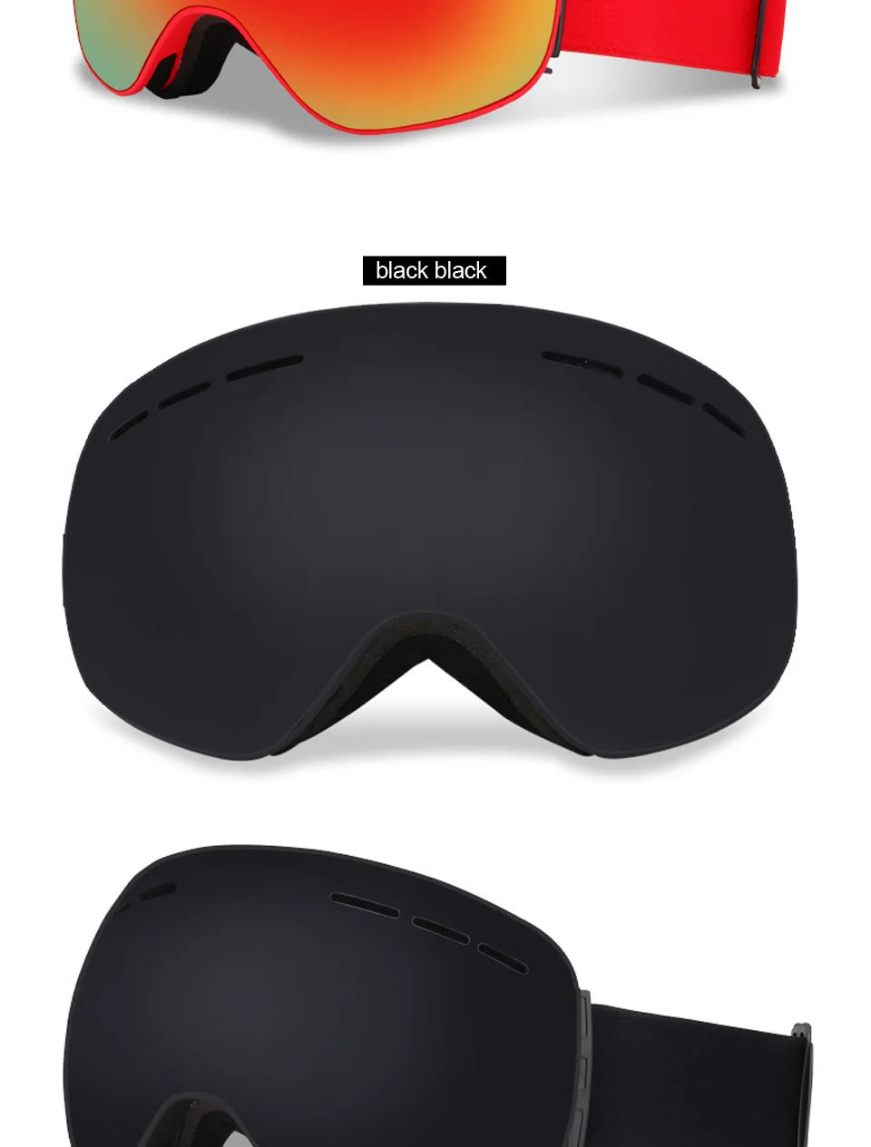 LOCLE сферические магнитные лыжные очки противотуманные двухслойные UV400 большие Лыжные маски сноуборд очки лыжные очки