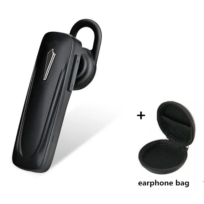 M163 black with bag M165 Mini Bluetooth Headset Wireless Earbuds Handsfree Stereo Bass Earphone Earpiece with Mic For All Phone For Huawei Xiaomi - Цвет: M163 black with bag