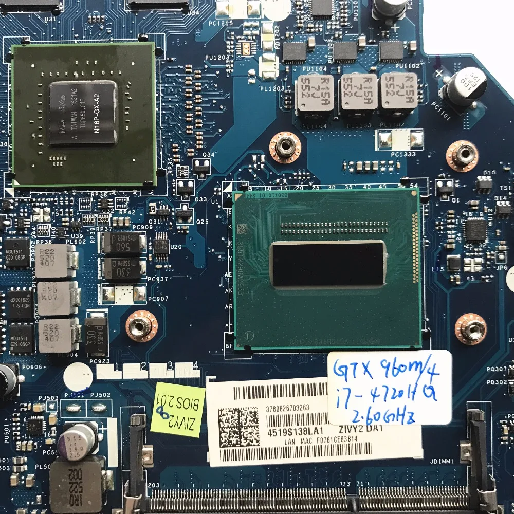 Для Lenovo Y50-70 материнская плата портативного компьютера с i7-4720HQ 2 60 ГГц процессор GTX