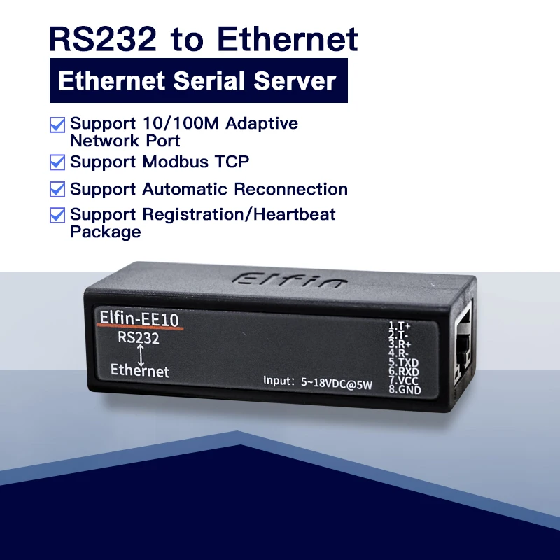 Последовательный порт RS232 к Ethernet последовательный устройство сервер Elfin EE10