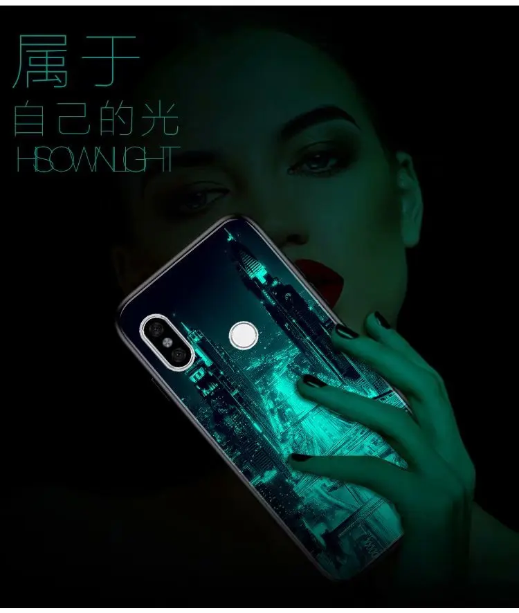 Для Xiaomi Mi 8 A2 Lite чехол Роскошный светящийся жесткий защитный с закаленным стеклом