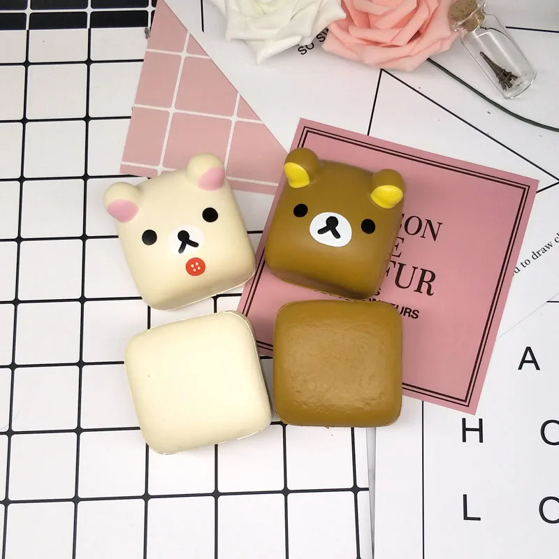 Kuutti Squishy Kawaii Rilakkuma Tofu новый черный шоколадный милый антистресс японский медведь