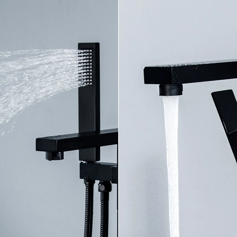 Fapully напольное крепление ванна Наполнитель Смеситель Краны черное масло втирают