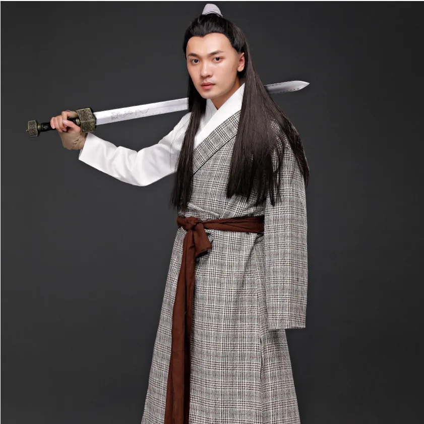 Мужской hanfu старинный китайский костюм традиционный мужской длинный халат