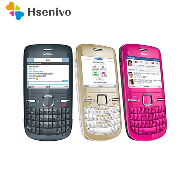 Восстановленный Оригинальный сотовый телефон Nokia C3 00 WIFI 2 Мп Bluetooth Jave|cell phones|unlocked