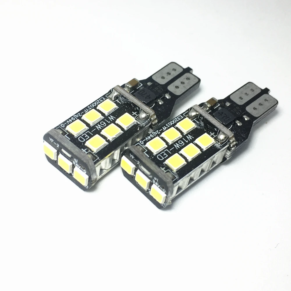 2 шт. T15 LED W16W 15 SMD 2835 Автомобильные светодиодные новые Canbus без ошибок задние лампы
