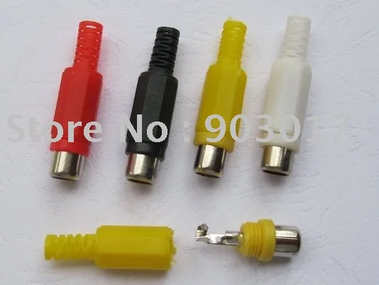 Паяльный Переходник RCA с гнездовым разъемом для аудио и видео 4 цвета красный