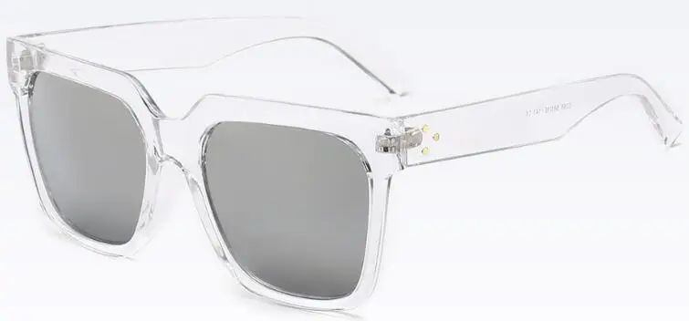 C9 white silver Негабаритные яркие черные квадратные солнцезащитные очки дизайнерские брендовые роскошные женские итальянские винтажные Ретро большие пластиковые мужские солнцезащитные очки UV400 - Цвет линз: C9 white silver