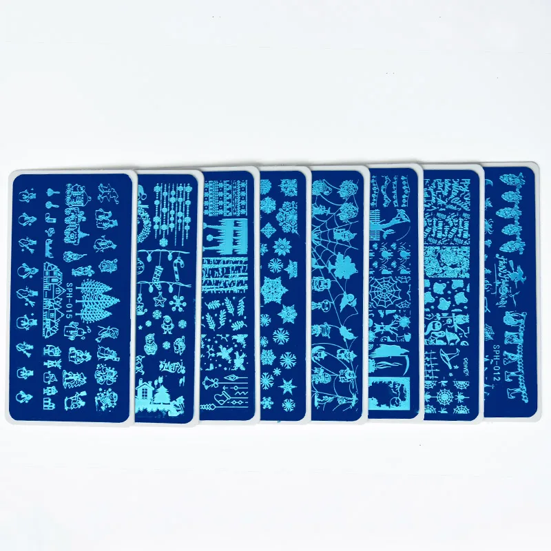 1 Pc 6*12CM Christmas&Halloween Pattern Nail Stamping Plates Image XMAS Rectangle Plate Manicure Art | Красота и здоровье