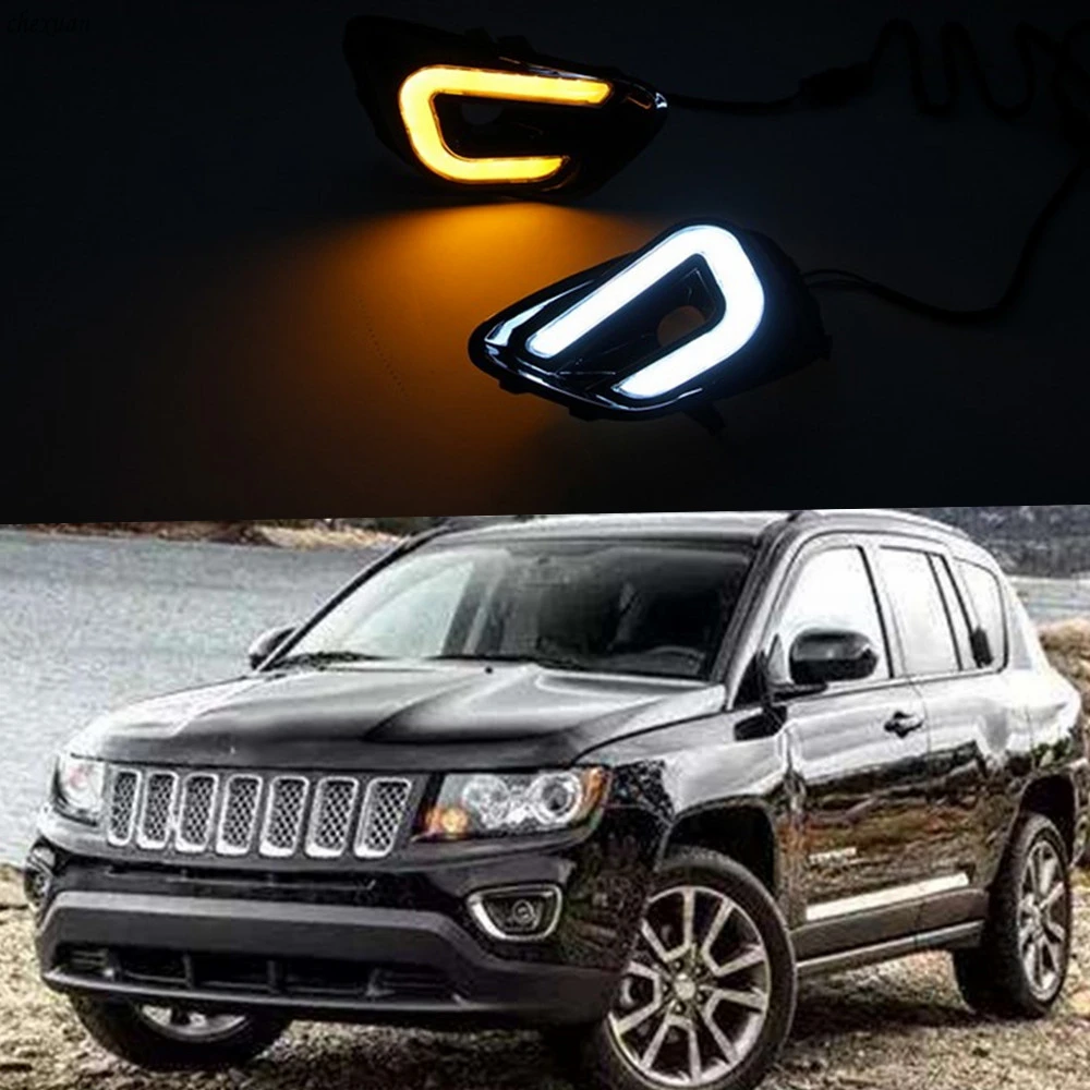 CSCSNL 1 комплект для Jeep Compass 2011 2012 2013 2014 2015 2016 светодиодный DRL Габаритные огни с