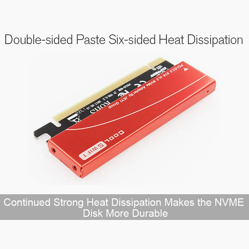 JEYI Cool Swift NVME M.2 X16 PCI-E Riser Card 2280 теплопроводность кремниевые пластины охлаждения пыленепроницаемый алюминиевый лист золотой стержень