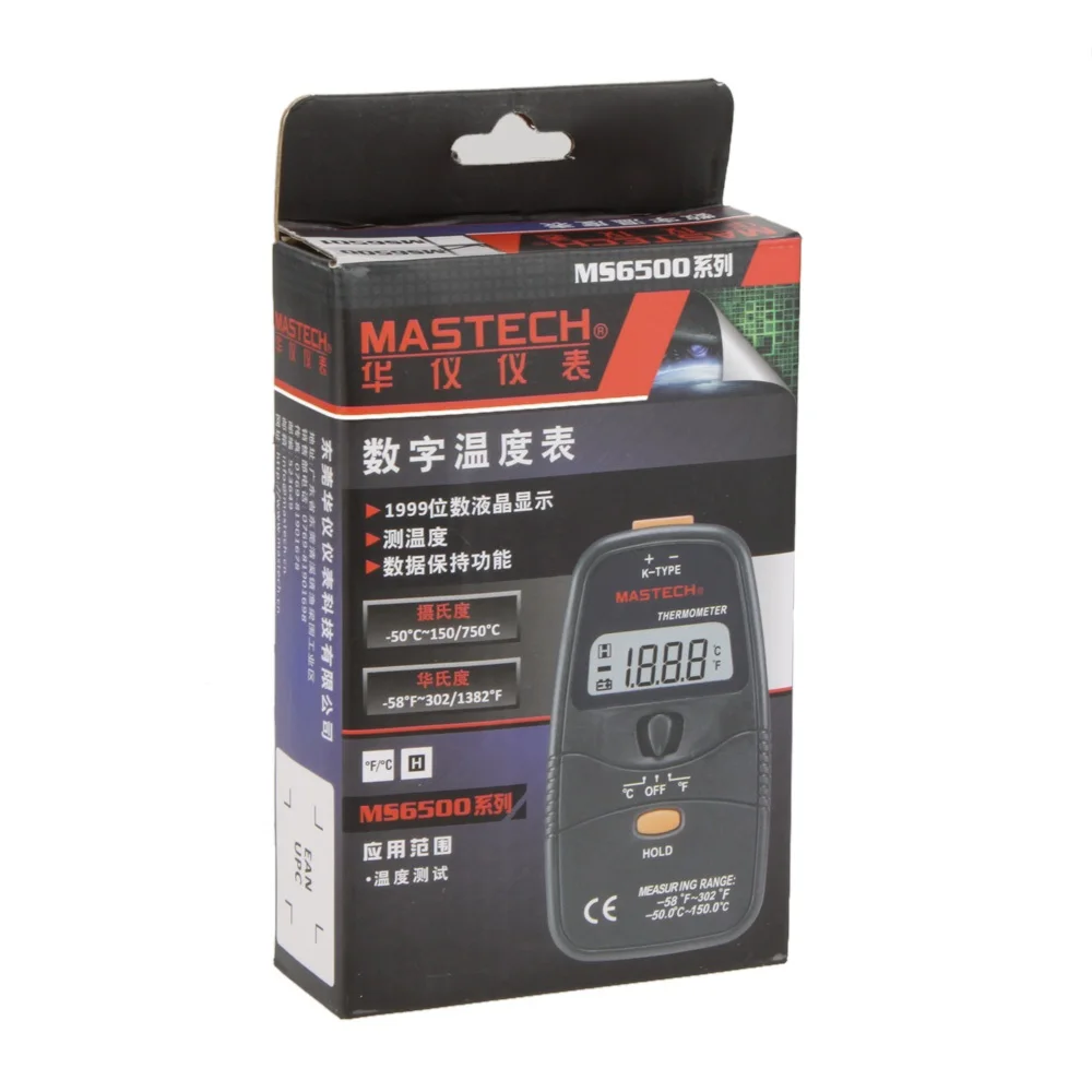 Цифровой Термометр MASTECH MS6500 31/2 K type с ЖК дисплеем измеритель температуры