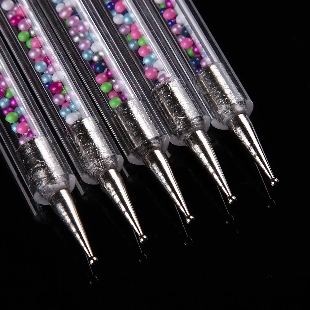 5 шт./компл. 2 Way Nail Art нажмите с силой так акриловая ручка советы точка карандаши для рисования маникюрный набор инструментов JIU55