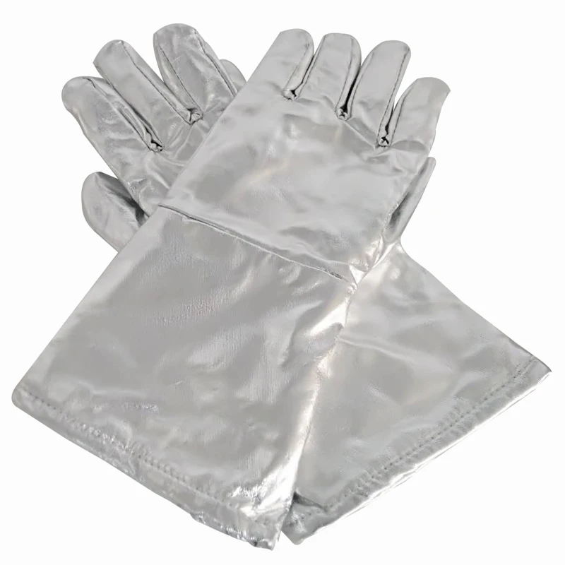 Work Gloves Heat Insulation 1000 Degree Aluminum Foil Fabric High Temperature Working Thermal Radiation Glove Fire Protection |