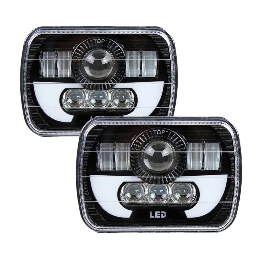 2 шт. 5x7 &quotсветодиодный фонарь W/ DRL заменить H6054 H5054 H6054LL 69822 6052 6053 для Jeep Wrangler YJ Cherokee