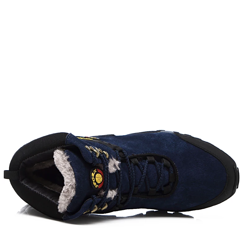 Мужская обувь 2017 года зимние кожаные ботинки с мехом внутри дышащие мужские