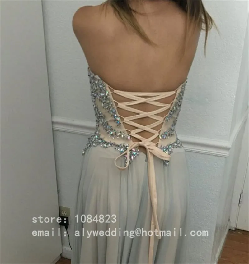 2016 Sexy Кристаллы Вечернее Платье Милая Line Этаж Длина Abendkleider Vestidos Де Фиеста Халат