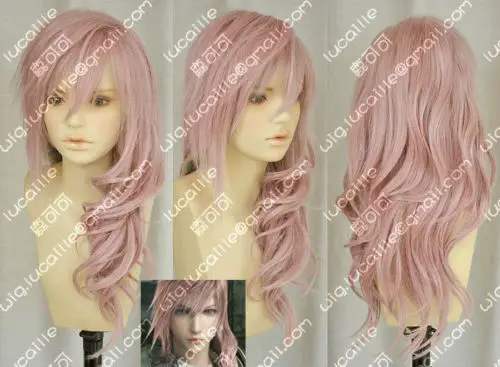 

New Final Fantasy 13 Lightning serah New Long Mix pink Cosplay Hair Wig