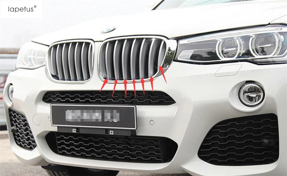 Аксессуары Lapetus для BMW X3 F25 / X4 F26 2012 2017 Матовый Стиль передняя головка решетка гриль
