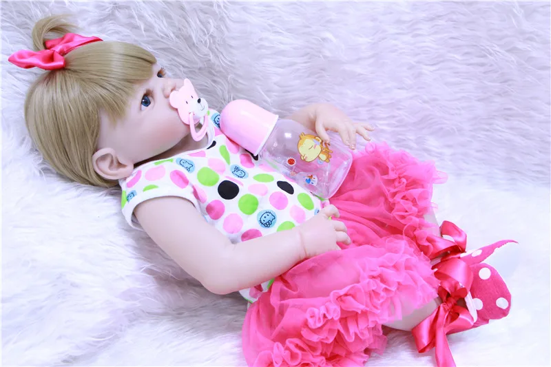 Куклы NPK Reborn для девочек 23 "силиконовые куклы reborn baby парик из светлых волос