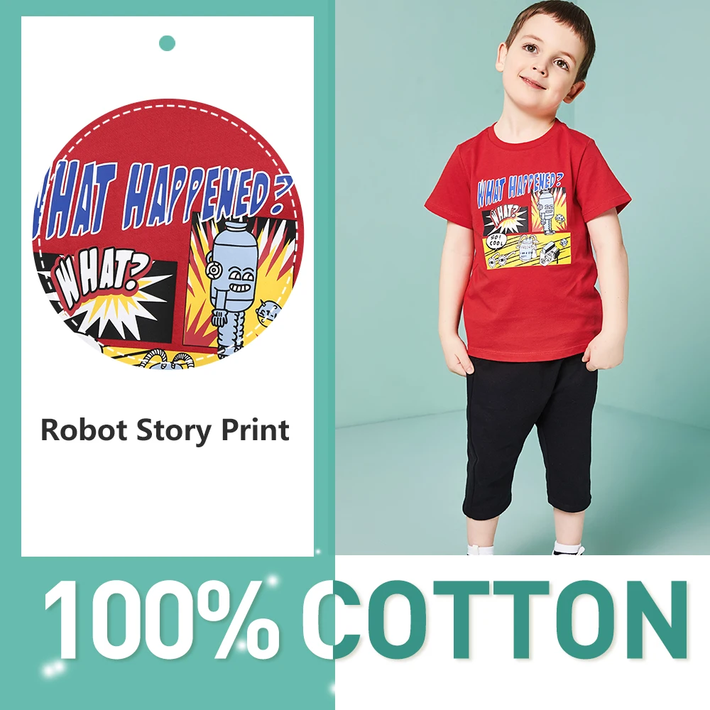 Balabala Toddler Boys Clothing Set Children Summer Clothes Cartoon Hero Print Kids Boy T-shit+Pants Cotton |