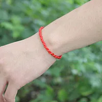 10 шт./лот женский и мужской браслет кожаный из Красной пряжи для мужчин плетеные