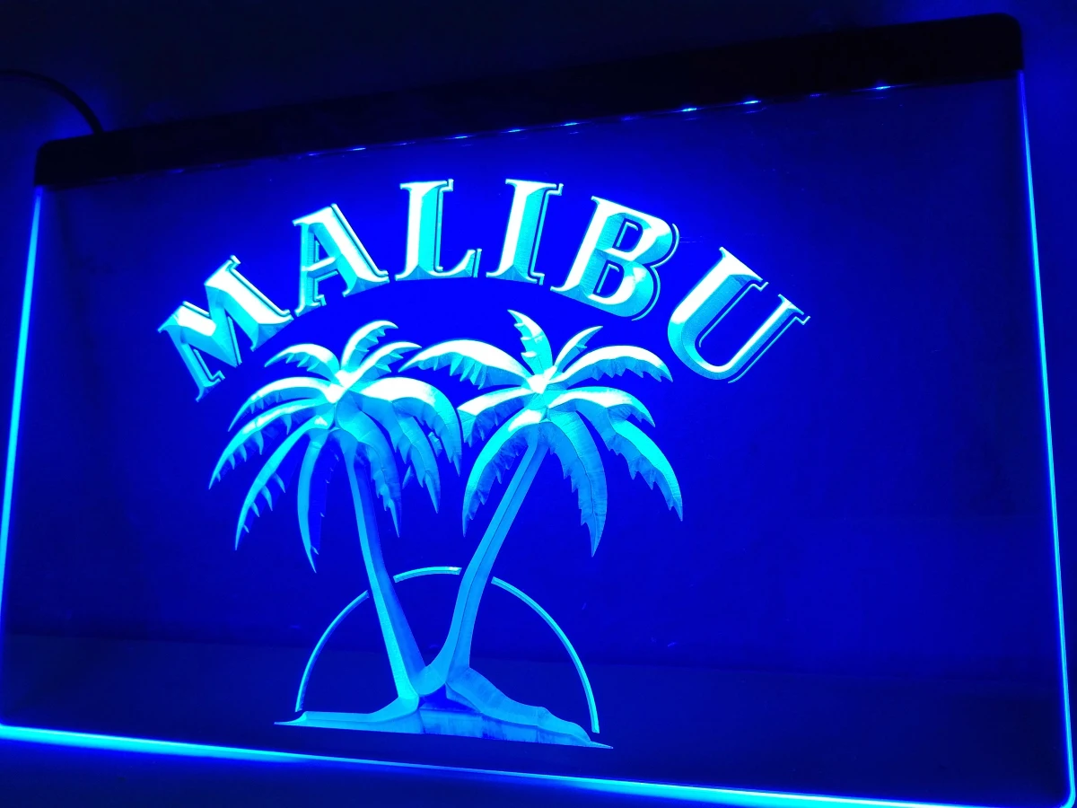 LE191 Malibu Rum Bar Pub новый светодиодный неоновый светосветильник знак поделки для
