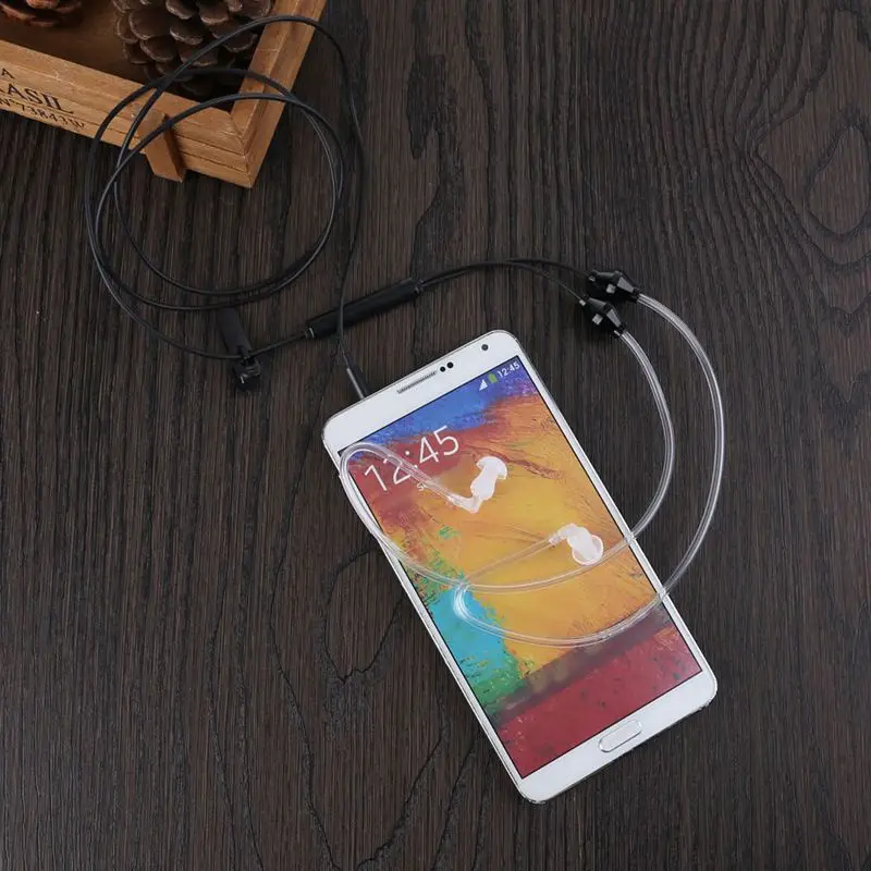 3 5mm plug air tube anti radiation earphone 2 air acoustic tube stereo headset for iphone for samsung free global shipping