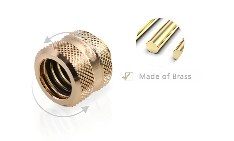 BYKSKI фитинг для жесткой трубки OD14mm ручной компрессионный медный фитинг G1/4 'использовать для PMMA/PETG жесткости трубки