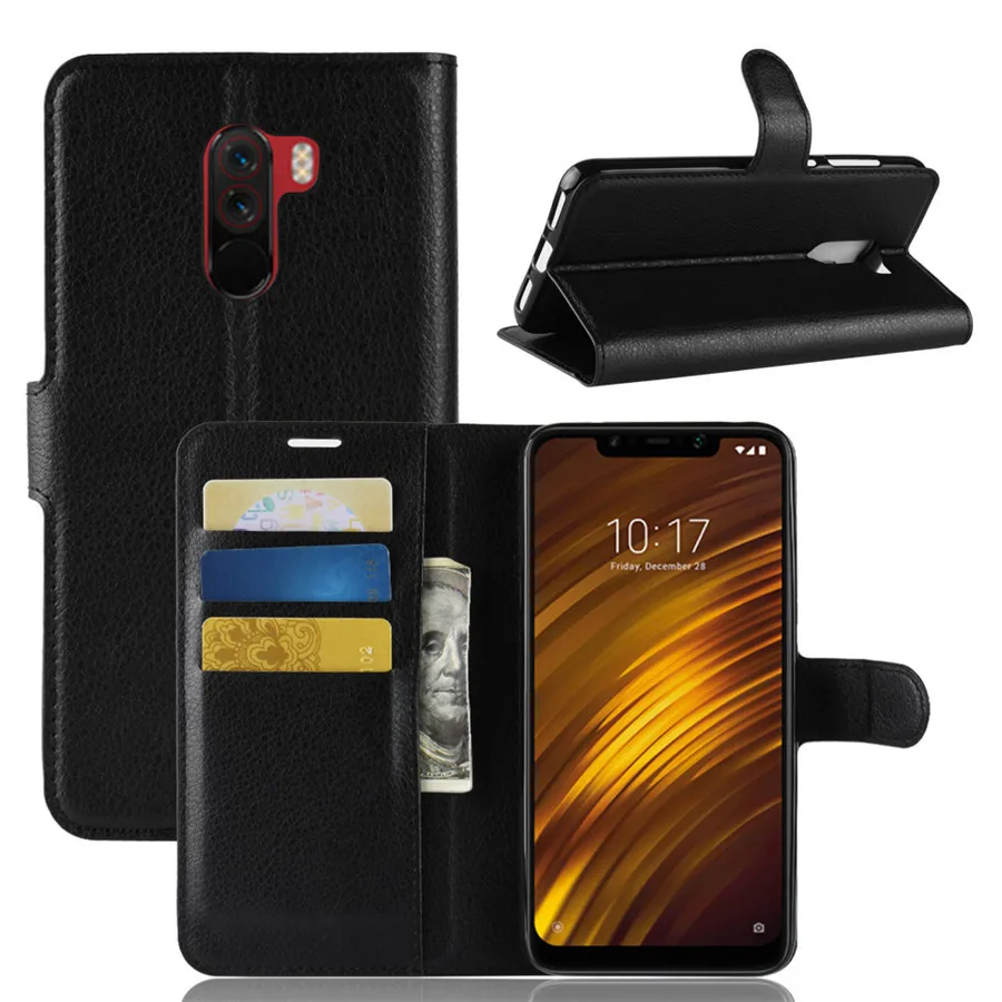 Чехол для xiaomi Pocophone F1 откидной из искусственной кожи в стиле ретро магнитный