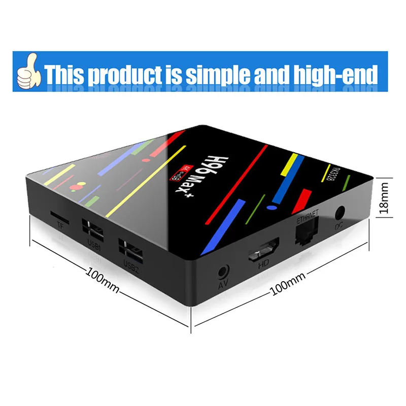 ТВ приставка Eu Plug H96 Max Plus Android 8 1 4 Гб 64 смарт Rk3328 четырехъядерный 5G Wifi 4K H.265