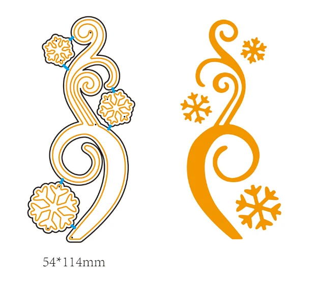 Swovo Snowflake Roll Leaves 5.4x11.4cm Metal Cutting Dies Scrapbooking Embossing Stencils DIY Decorative Cards | Дом и сад