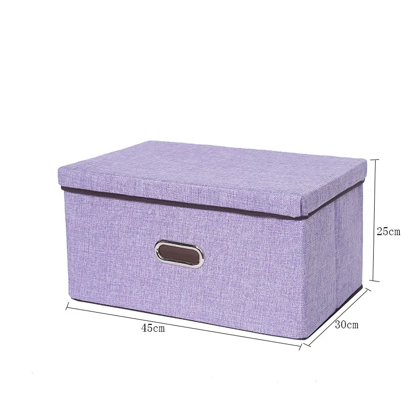 Can be washed-L Складные коробки для хранения одежды из хлопка и льна, большой офисный органайзер для игрушек с чехлом, складные корзины для хранения - Цвет: Can be washed-L