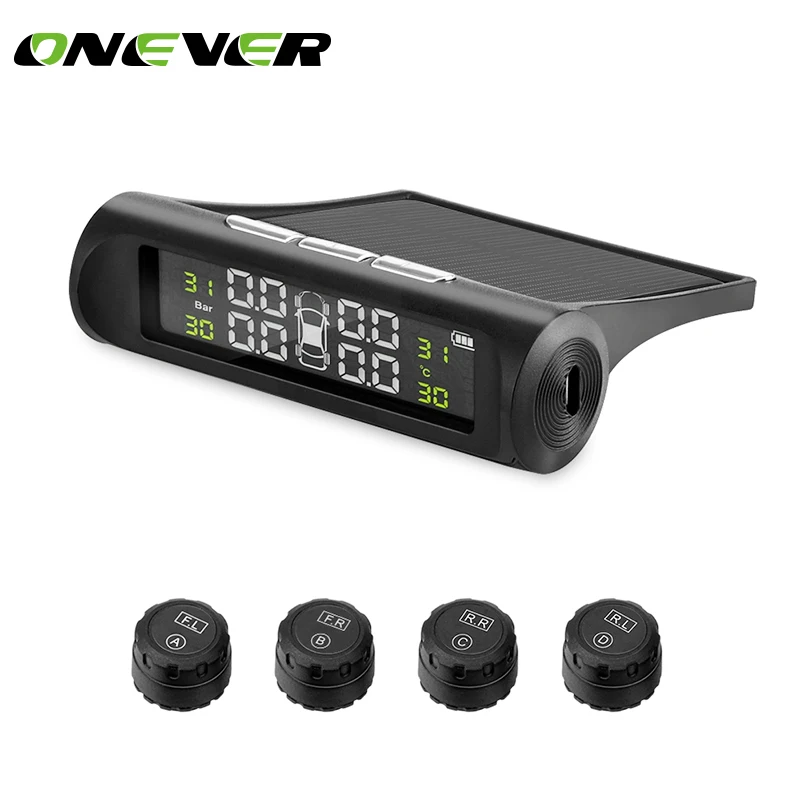 TPMS автомобильных шин Давление мониторинга Системы солнечной энергии ЖК дисплей