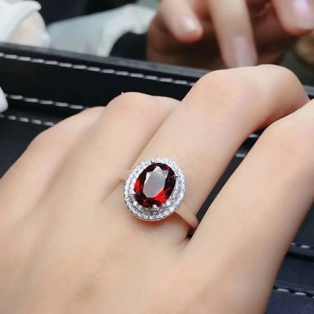 SHILOVEM серебро 925 пробы натуральный красный гранат кольца открытые трендовые для