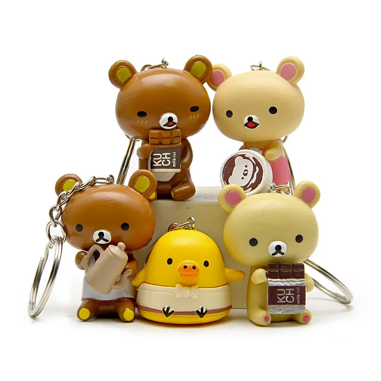 Японская анимация Rilakkuma Kawaii брелок игрушки куклы 3 ~ 5 см милый медведь кулон