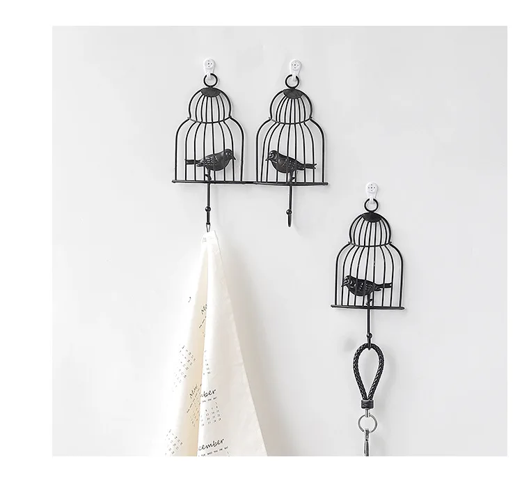 1 шт. настенный крючок в форме птички железная вешалка для ключей пальто