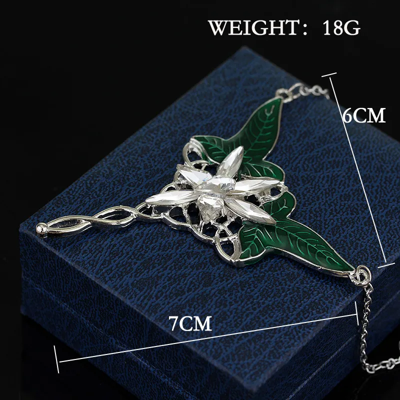 Серебряный Длинный эльфийский лист кулон Arwen Evenstar ожерелье для мужчин и женщин фильмы ювелирные изделия оптом
