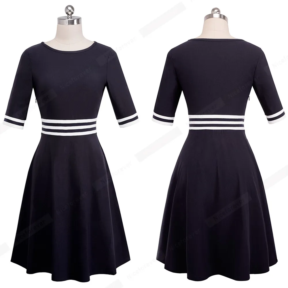Женское облегающее платье трапеция в полоску с коротким рукавом|ladies dresses|a-line