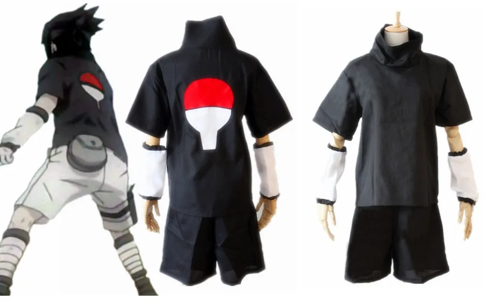 Косплей Костюм из аниме Наруто ниндзя Саске Учиха 1 й Итачи топ и штаны наряд +