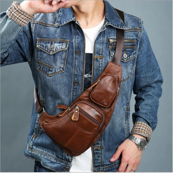 Высококачественный Мужской винтажный слинг из воловьей кожи сумка мессенджер