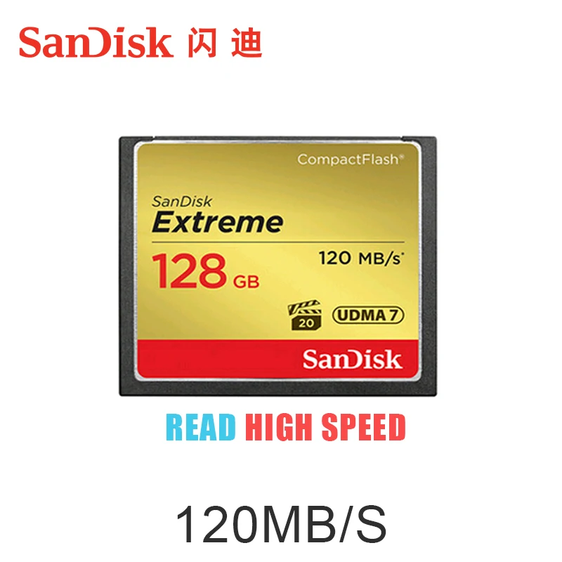 Карта памяти Sandisk Original Extreme Compact флеш карта 32 Гб 64 128 ГБ до 120 МБ/с./с скорость чтения