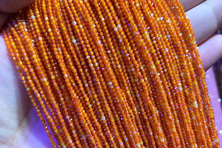 Wholesale AAA 2mm Natural Zircon Faceted Round Natural Stone Beads Beads For Jewelry Making DIY Bracelet necklace